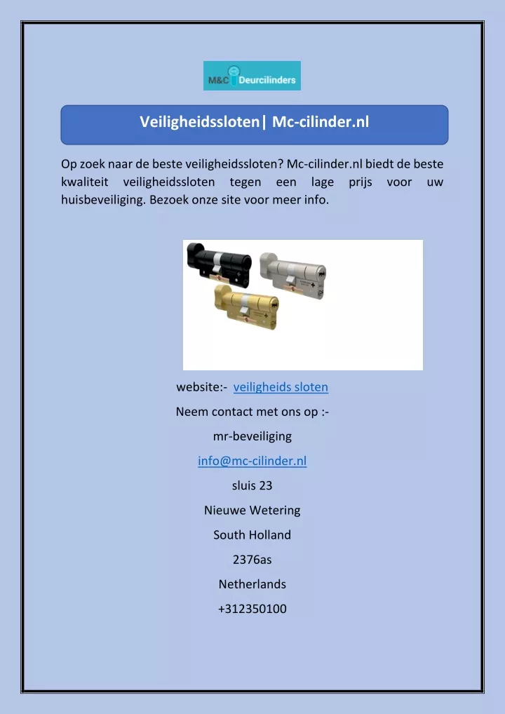 veiligheidssloten mc cilinder nl