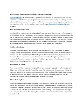 how to choose the best augmented reality
