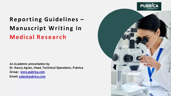 reporting guidelines manuscript writing in medical research