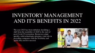 Inventory Management And It's Benefits In 2022