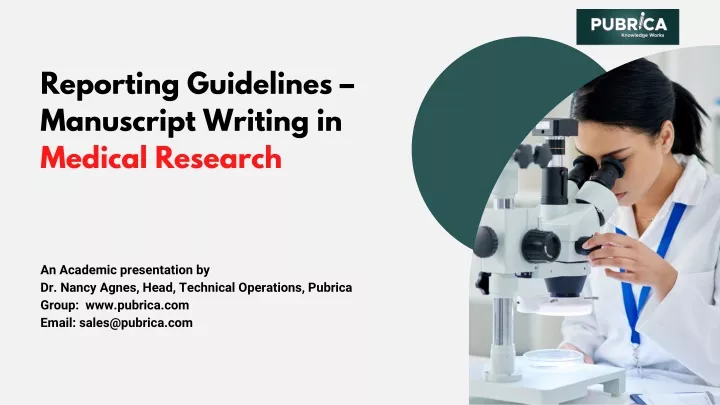 reporting guidelines manuscript writing