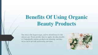 Benefits Of Using Organic Beauty Products