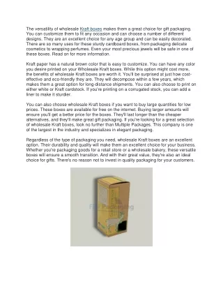 the versatility of wholesale kraft boxes makes