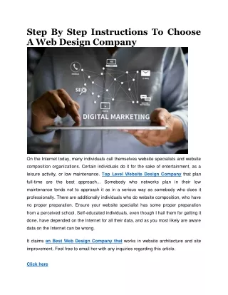step by step instructions to choose a web design
