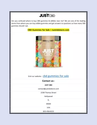 CBD Gummies for Sale  Justcbdstore.com