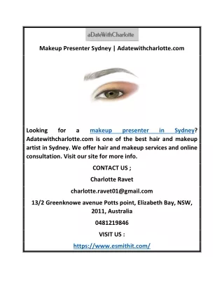 Makeup Presenter Sydney | Adatewithcharlotte.com