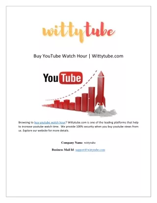 buy youtube watch hour wittytube com