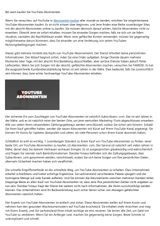 Bei wem kaufen Sie YouTube-Abonnenten