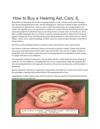 How to Buy a Hearing Aid, Cary, IL