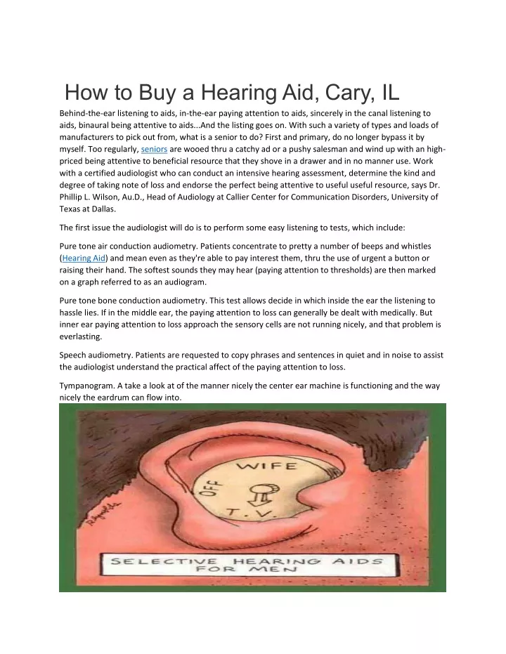 how to buy a hearing aid cary il