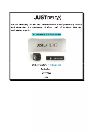 Cbd Wax Pen  Justcbdstore.com