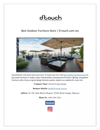 Best Outdoor Furniture Store | D-touch.com.my