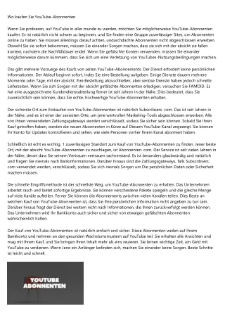 Bei wem kaufen Sie YouTube-Abonnenten