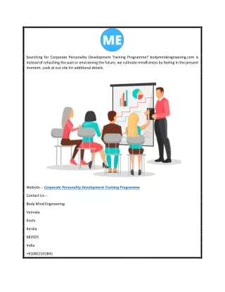 Corporate Personality Development Training Programme  bodymindengineering.com