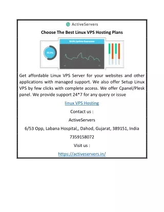 Choose The Best Linux VPS Hosting Plans