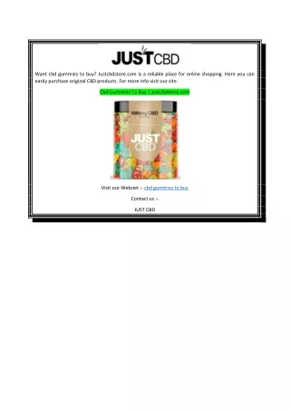 Cbd Gummies To Buy  Justcbdstore.com