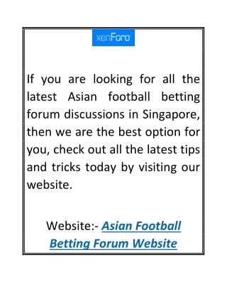 Asian Football Betting Forum Website | Ab88forum.com