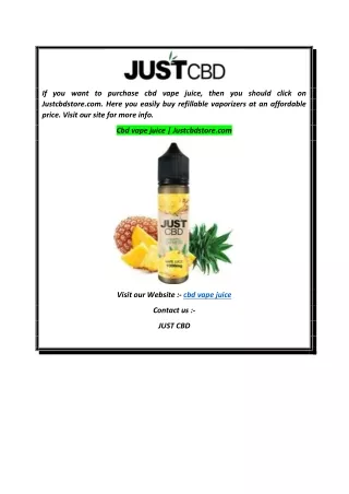 Cbd vape juice  Justcbdstore.com