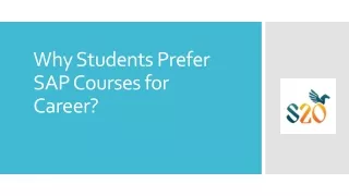 why students prefer sap courses for career