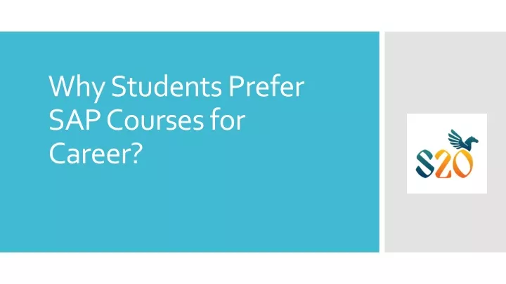 why students prefer sap courses for career