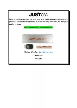 Best cbd vape pen  Justcbdstore.com