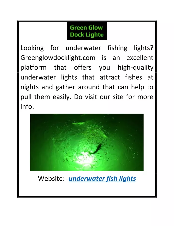 looking for underwater fishing lights