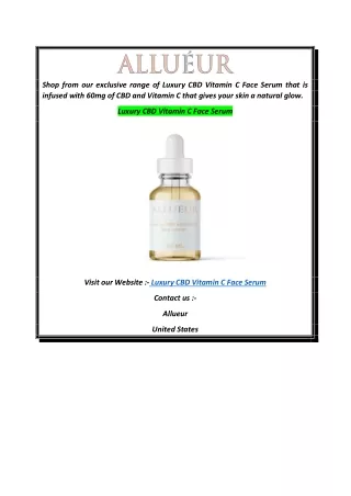 Luxury CBD Vitamin C Face Serum