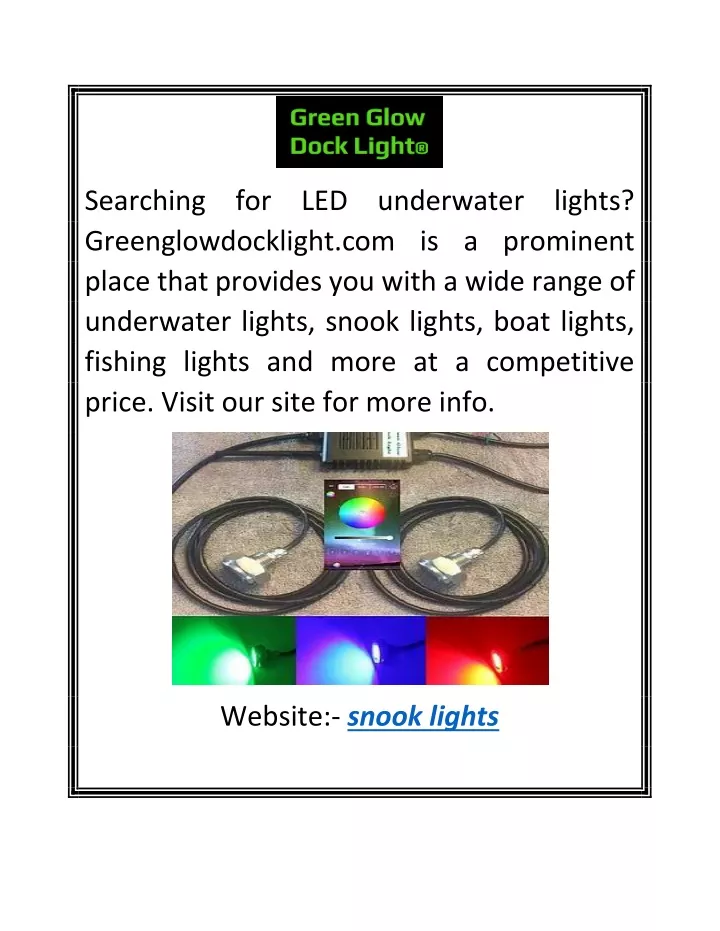 searching for led underwater lights