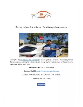driving school homebush 3mdrivingschool com au