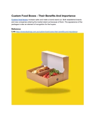 custom food boxes their benefits and importance