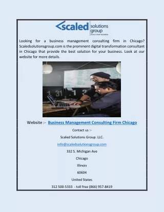 Business Management Consulting Firm Chicago | Scaledsolutionsgroup.com