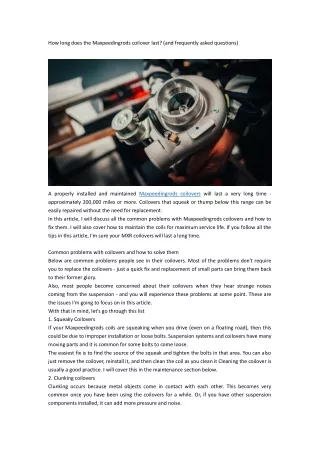 How long does a  coilover last