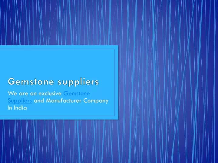 gemstone suppliers