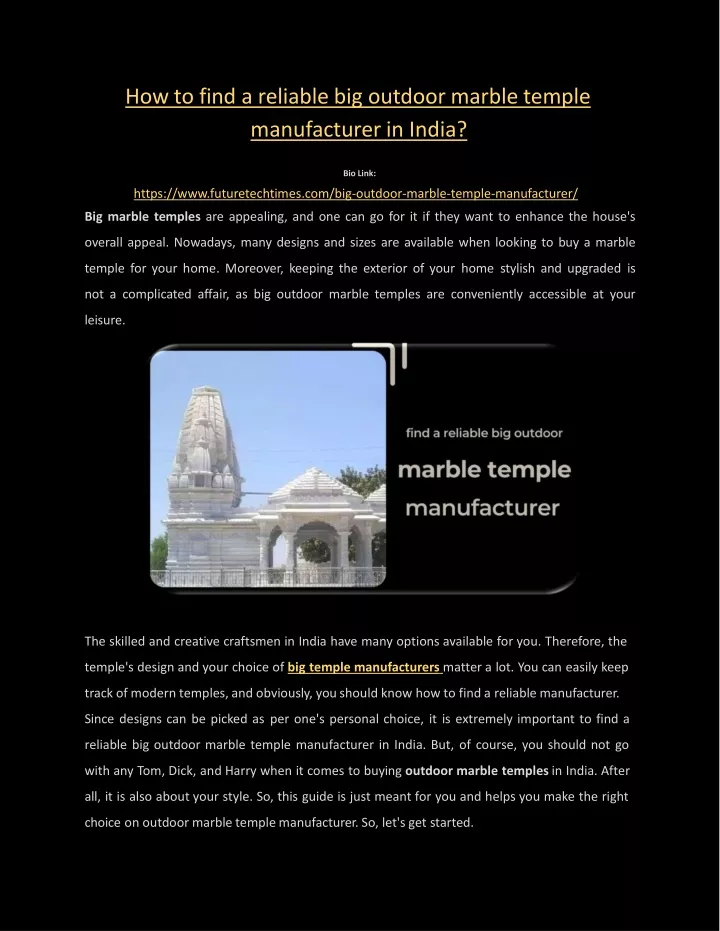 how to find a reliable big outdoor marble temple