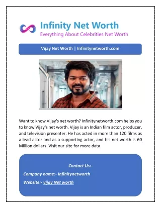 Vijay Net Worth | Infinitynetworth.com