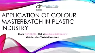 Application of color masterbatch in plastic Industry