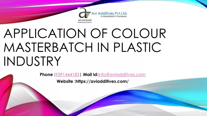 application of colour masterbatch in plastic