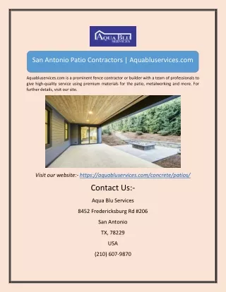 San Antonio patio contractorsSan Antonio Patio Contractors | Aquabluservices.com