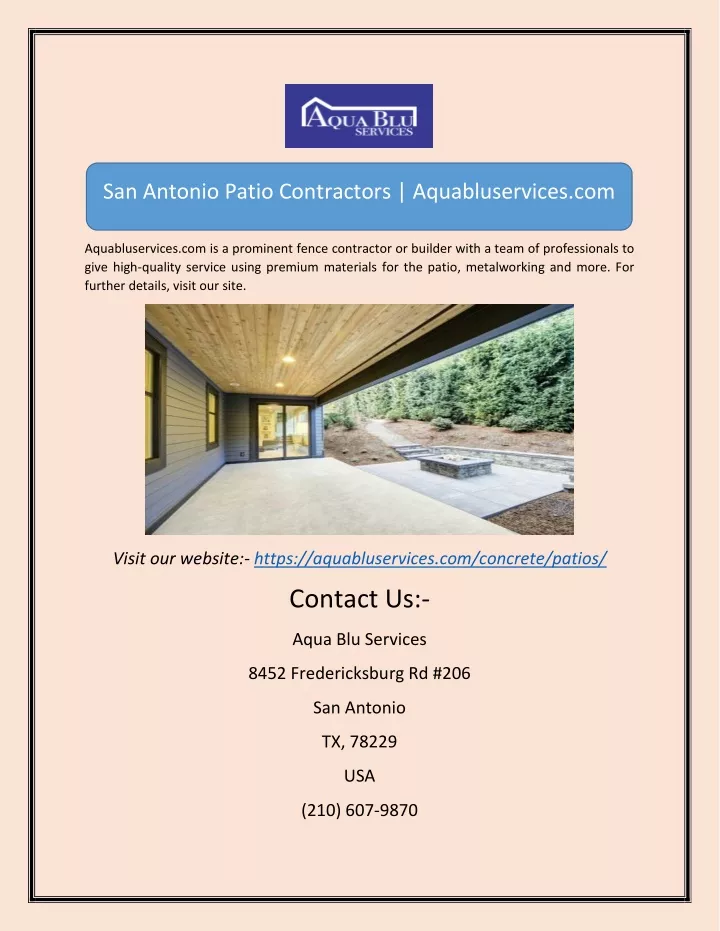 san antonio patio contractors aquabluservices com