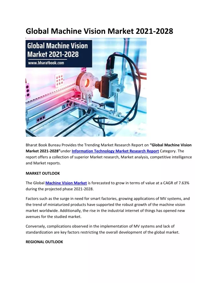 global machine vision market 2021 2028