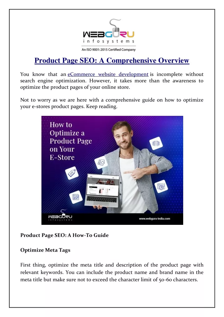 product page seo a comprehensive overview