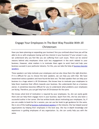engage your employees in the best way possible