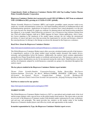 comprehensive study on bioprocess containers