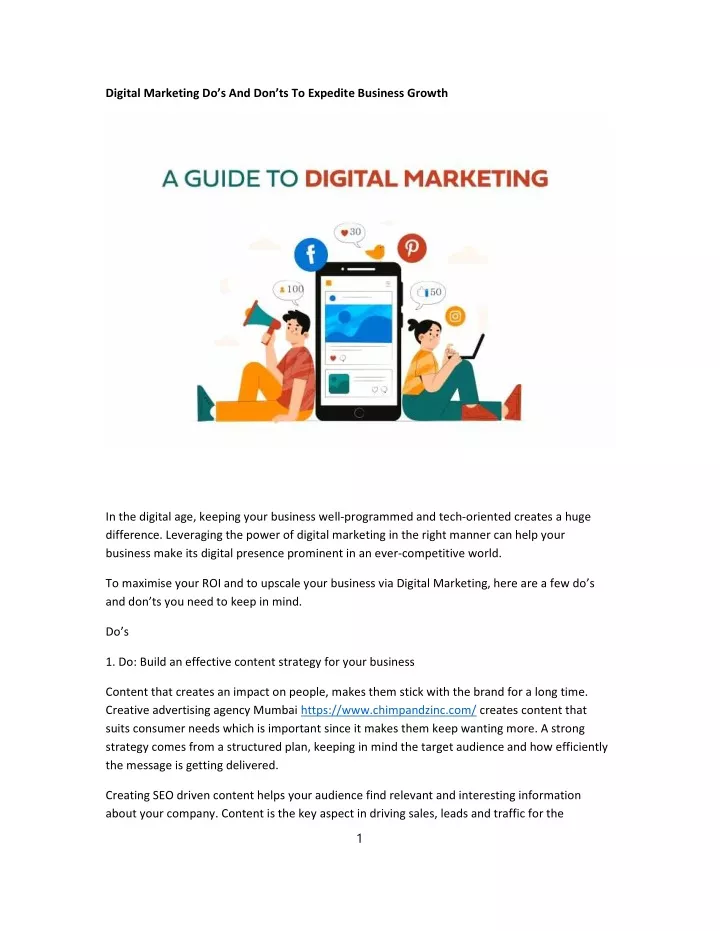 digital marketing do s and don ts to expedite