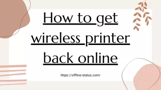 How to get wireless printer back online
