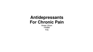 Antidepressants For Chronic Pain