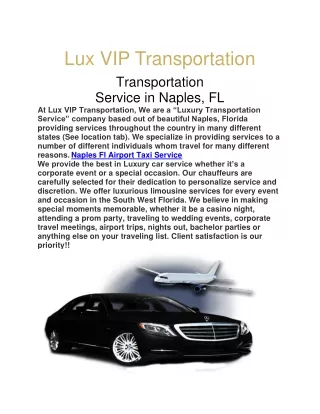 Lux VIP Transportatio
