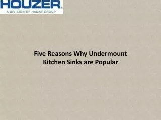 Five Reasons Why Undermount Kitchen Sinks are Popular