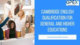 Cambridge English Qualification For General And Higher Educations