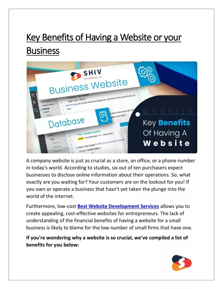 key benefits of having a w key benefits of having